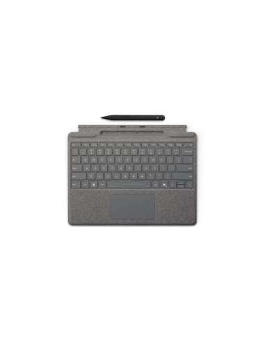 MICROSOFT SURFACE PRO 8/9/10/COPILOT+ TYPE COVER SIGNATURE PLATA + SLIM PEN 2