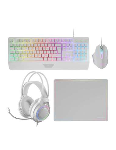 KIT COMBO PACK 4EN1 RGB MCP124 PRO BLANCO MARS GAMING