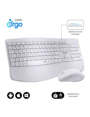 TECLADO + RATON OFFICE PROWAVE WIRELESS BLANCO SUBBLIM