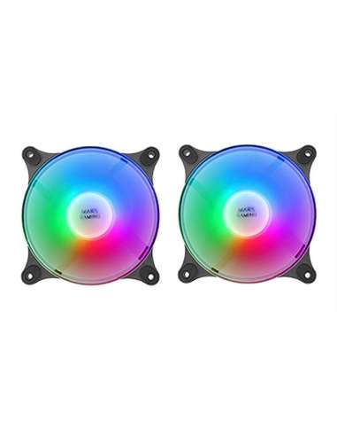 MARS GAMING MFDUO 12CM 2XFANRGB Ult-silent Black