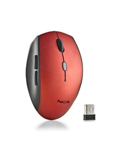 NGS RATON INALAMBRICO CON TECLAS SILENCIOSAS ROJO