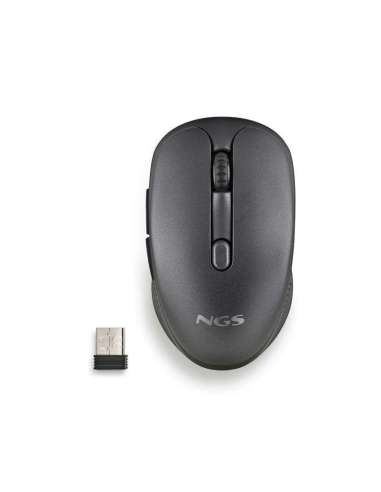 NGS Raton Inalambrico Recargable Silencioso Negro
