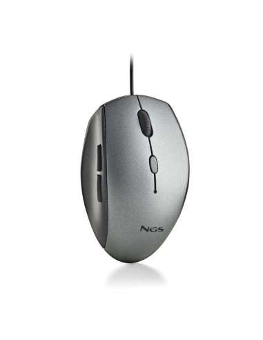 NGS WIRED ERGO SILENT MOUSE + USB TYPE C ADAP GRAY