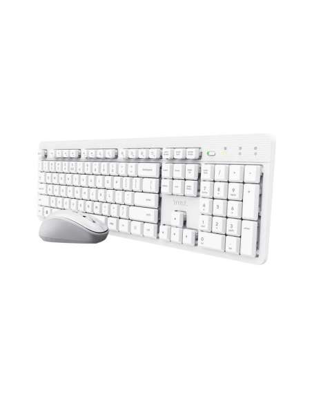 KIT TECLADO + RATON WIRELESS SILENCIOSO ODY II BLANCO TRUST