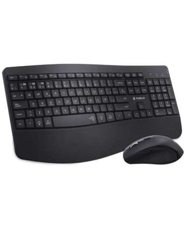 TECLADO + RATON OFFICE PROWAVE WIRELESS NEGRO...