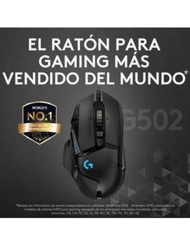 RATON LOGITECH G502 HERO OPTICO USB GAMING...
