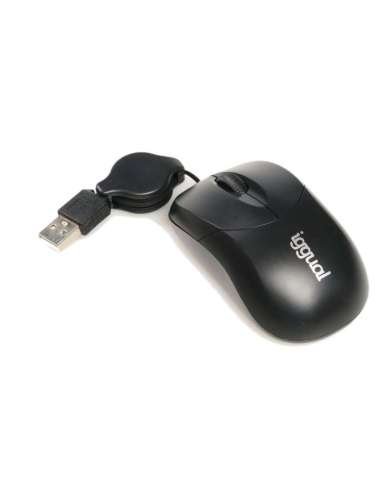 iggual Ratón retráctil COM-BASIC-800DPI negro