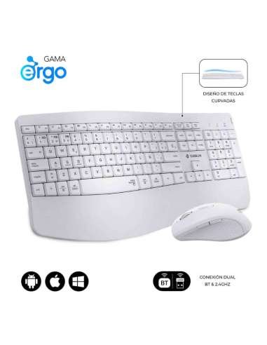 TECLADO + RATON OFFICE PROWAVE WIRELESS BLANCO...